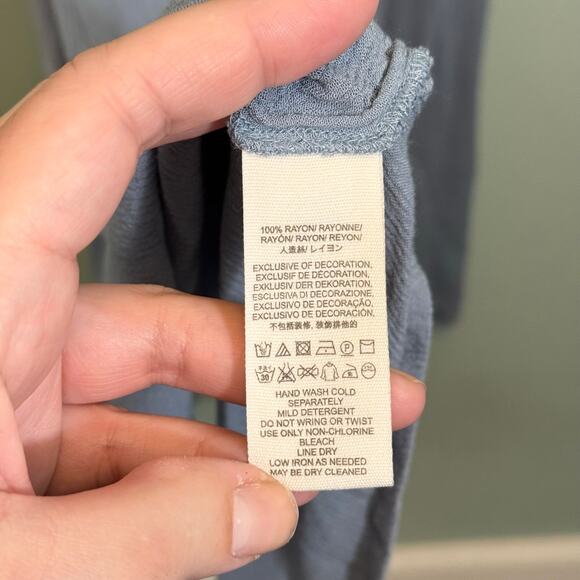 Free People Braided Halter Maxi Dress Large Gray Boho Casual Summer Gauze A-Line - Picture 12 of 12